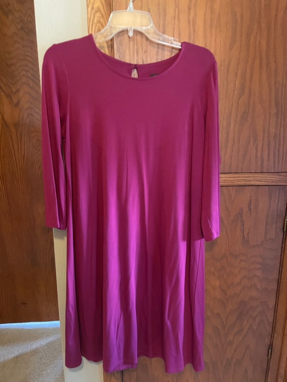 J. Jill Magenta Long-Sleeve Swing Dress